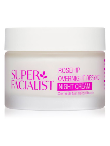 Super Facialist Rosehip Overnight Resync стягащ и омекотяващ нощен крем за подхранване и хидратация 50 мл.