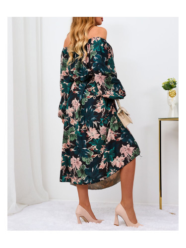 Resti Black and green floral maxi dress for women