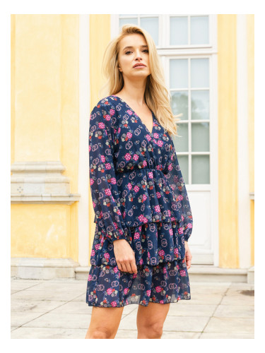 Resti Navy blue women's floral dress - Clothing