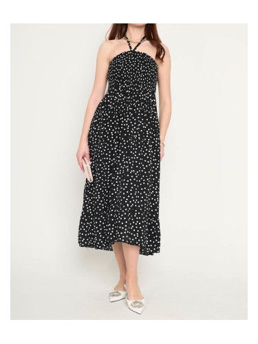 Resti Women's black polka dot midi dress - Clothing