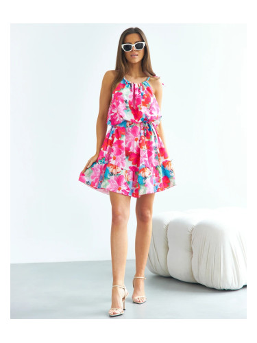 Resti Pink women's short floral dress