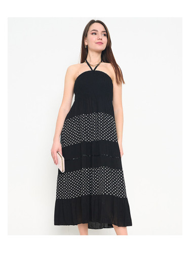 Resti Black polka dot maxi skirt PLUS SIZE - Clothing