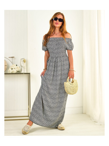 Resti Black women's patterned midi dress - Clothing