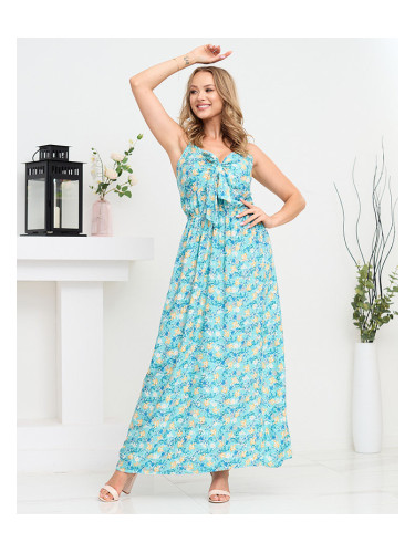 Resti Floral maxi dress with straps in blue color - Clothing