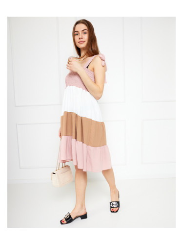 Resti Pink women's dress with tied straps - Clothing