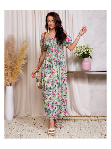 Resti Green women's floral midi dress - Clothing