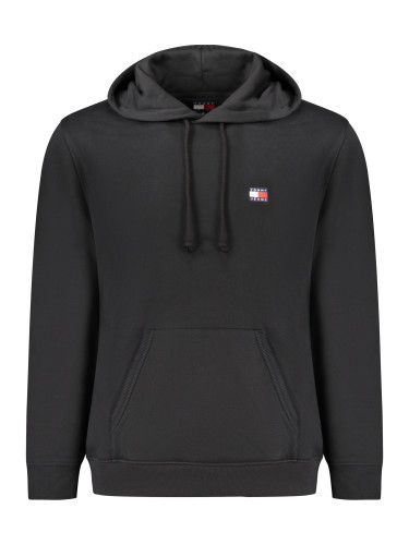 Мъжки черен суичър с качулка