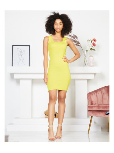Resti Yellow fabric shoulder dress - Clothing