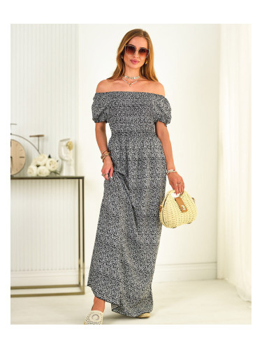 Resti Black floral maxi dress for women - Clothing