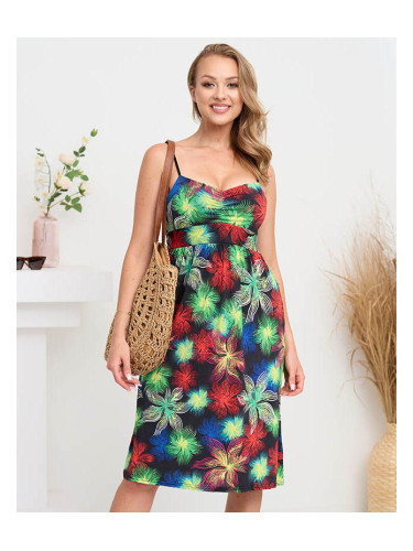 Resti Black and green women's dress with print- Clothing