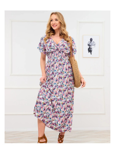 Resti Blue and pink women's floral maxi dress - Clothing