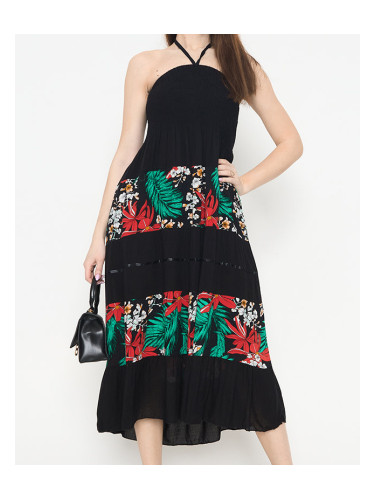 Resti Women's black floral midi dress - Clothing