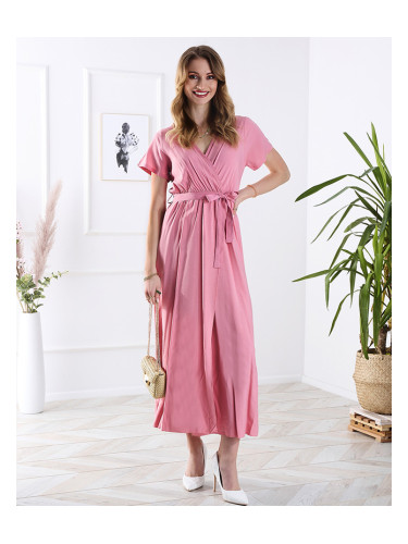 Resti Women's pink long dress with slit - Clothing