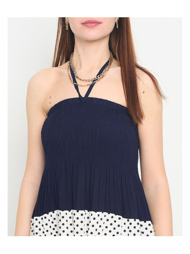 Resti Navy blue maxi skirt with polka dots PLUS SIZE - Clothing