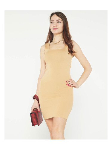 Resti Beige fabric shoulder dress - Clothing