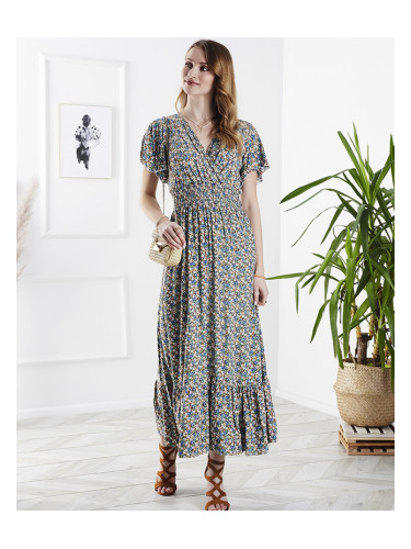 Resti Floral women's midi dress in green- Clothing