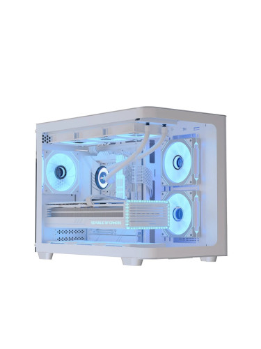 AeroCool кутия Case mATX - P300C-G-WT-v1 - 3 x 120 mm Infinity Mirror A-RGB