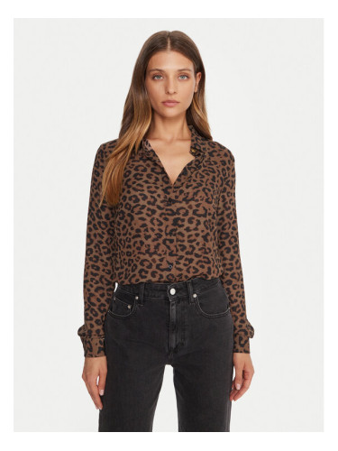 Guess Риза W5BH73 WGLA2 Кафяв Regular Fit