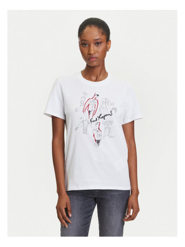 KARL LAGERFELD Тишърт A3W17099 Бял Regular Fit