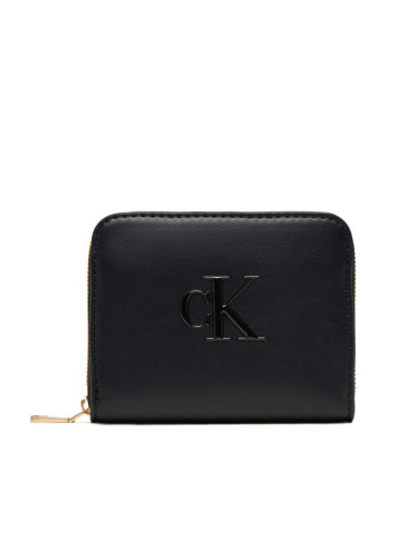 Calvin Klein Портфейл Raised Ck Medium Zip LV04F1026G Черен