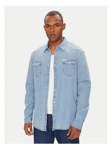 Guess дънкова риза M4GH02 D3PF5 Син Slim Fit