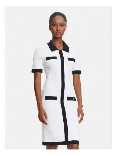 KARL LAGERFELD Плетена рокля A3W13036 Екрю Slim Fit