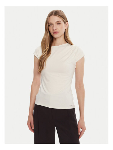 Calvin Klein Тишърт LV047B275G Екрю Slim Fit