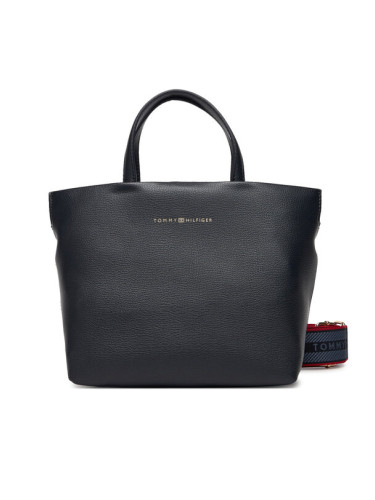 Tommy Hilfiger Дамска чанта Th Logotape Mini Tote AW0AW17694 Тъмносин