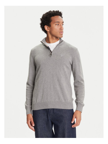 Barbour Пуловер Half Zip MKN1074GY52 Сив Regular Fit