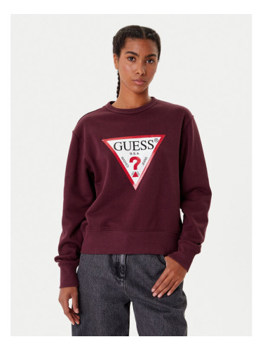 Guess Суитшърт W2YQ16 KBA11 Бордо Regular Fit