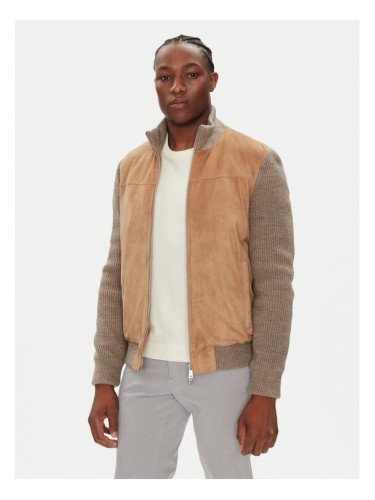 Milestone Кожено яке MSNicolas 531628 60690 Бежов Regular Fit