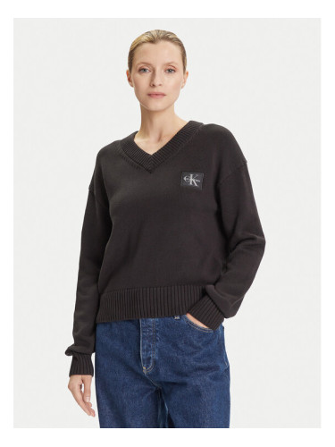Calvin Klein Jeans Пуловер LV047D352G Черен Regular Fit
