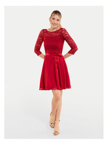 Swing Коктейлна рокля 77761210 Червен Regular Fit