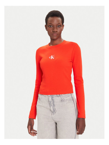 Calvin Klein Jeans Блуза Monogram LV047A803G Червен Slim Fit