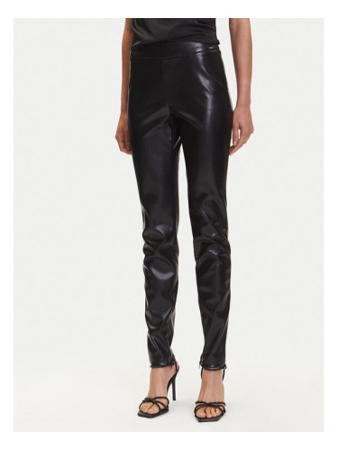 Guess Панталони от имитация на кожа W4BB18 WGIK0 Кафяв Slim Fit