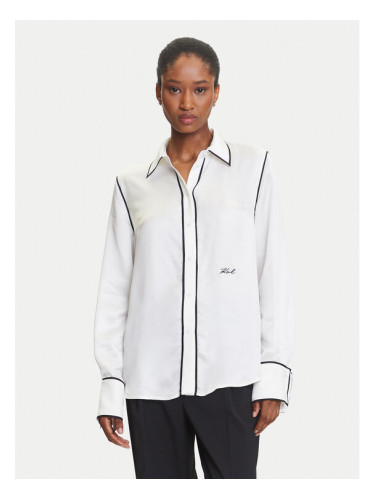 KARL LAGERFELD Риза A3W11012 Бял Regular Fit