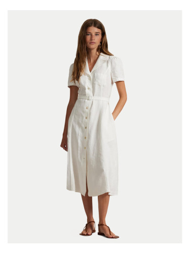 Polo Ralph Lauren Рокля тип риза 211972041001 Бял Regular Fit