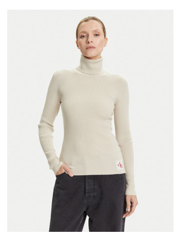 Calvin Klein Jeans Поло LV047D350G Бежов Regular Fit