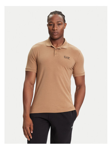 EA7 Emporio Armani Тениска с яка и копчета 8NPF14 PJVQZ U6171 Бежов Regular Fit