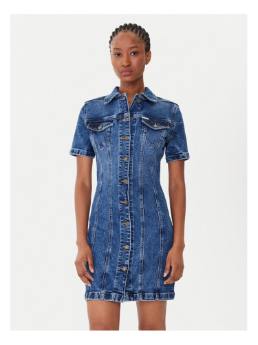 Guess Jeans Дънкова рокля W5YK55 D5R11 Син Slim Fit