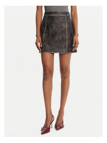 Guess Пола от имитация на кожа W5YD46 WHDI0 Сив Regular Fit