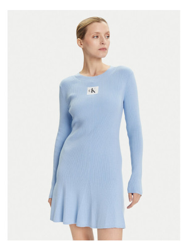 Calvin Klein Jeans Ежедневна рокля LV047D307G Син Slim Fit