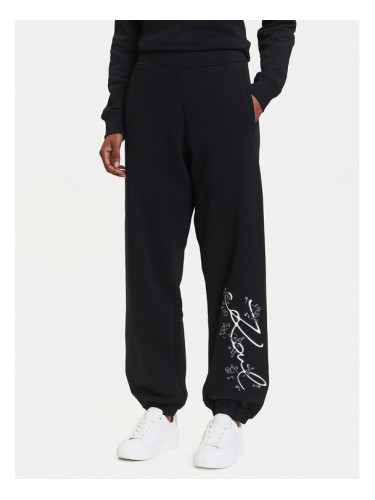 KARL LAGERFELD Долнище анцуг A3W10009 Черен Relaxed Fit