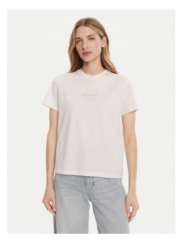 Calvin Klein Jeans Тишърт Classic Monologo LV047D873G Розов Regular Fit