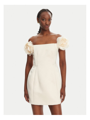 Elisabetta Franchi Коктейлна рокля AB-T51-52E2-V460 Екрю Regular Fit