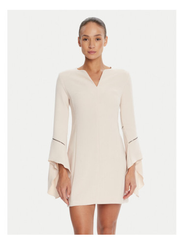 Rinascimento Коктейлна рокля CFC0126187003 Бежов Slim Fit