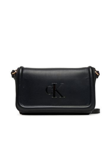 Calvin Klein Дамска чанта Bold Ck Flap Crossbody LV04F1027G Черен