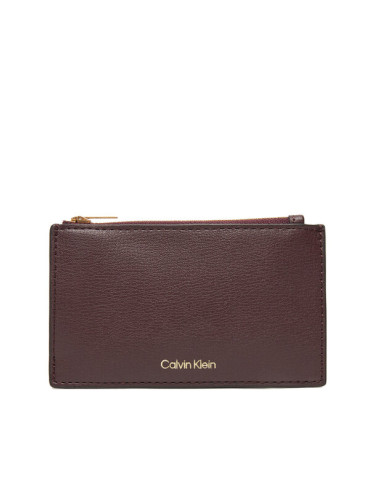 Calvin Klein Портфейл Foil Logo Top Zip Cardcase LV04F1090G Бордо