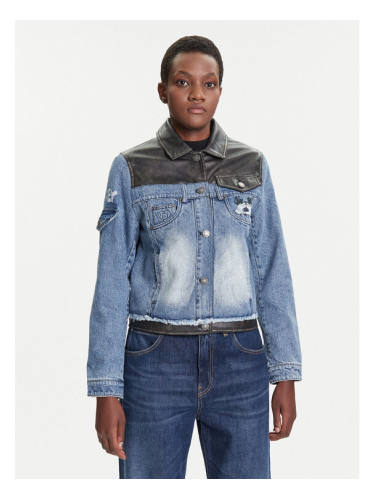 Desigual Дънково яке Contrast Mickey 25WWED16 Син Regular Fit