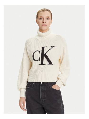 Calvin Klein Jeans Поло LV047D349G Екрю Loose Fit